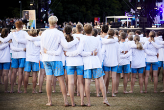 Efterskoleelever til opvisning
