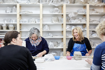 Kvinder i keramiklokale